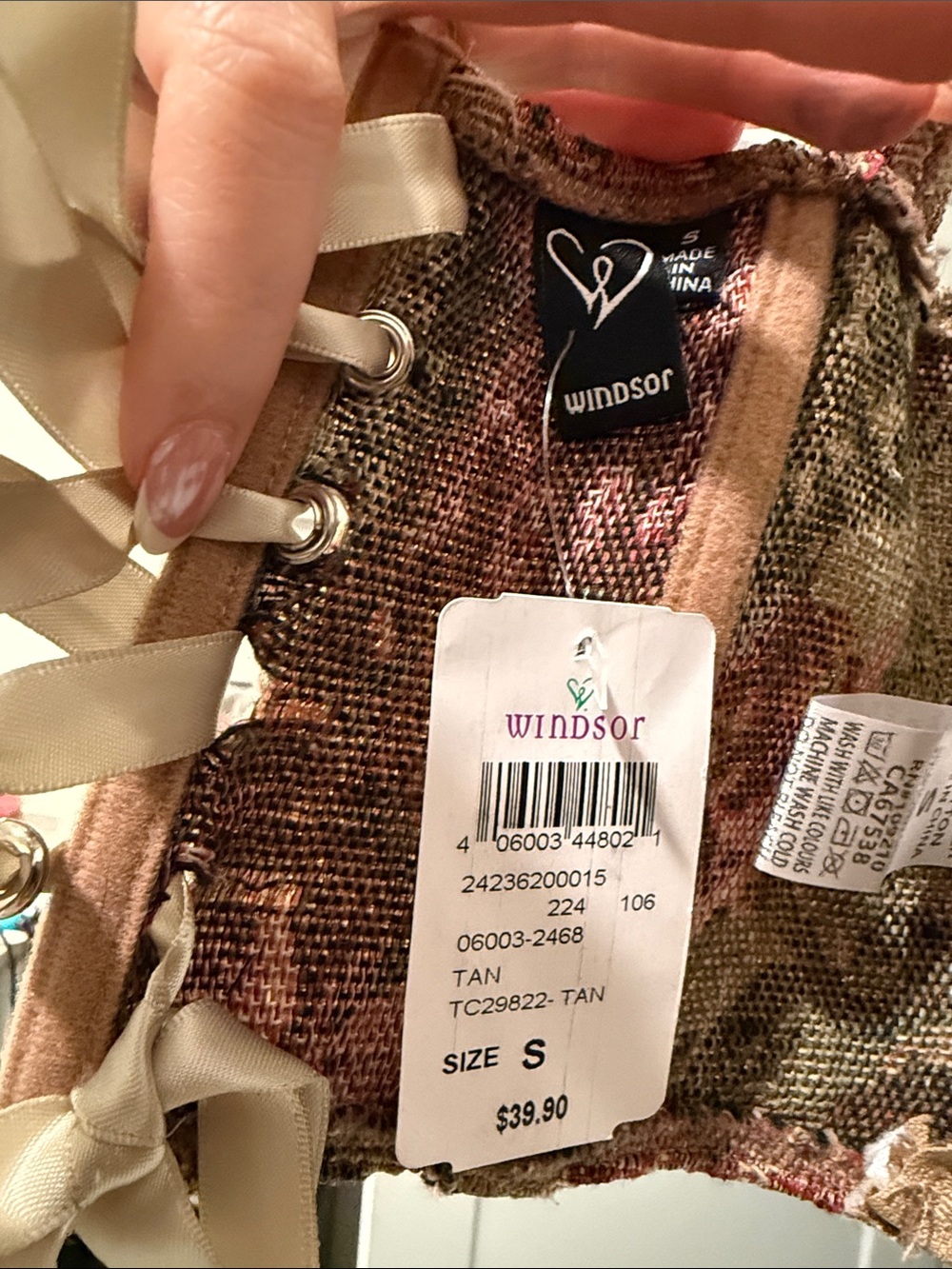 Windsor Rose Multi Floral Corset Crop Top - Picture 8 of 8